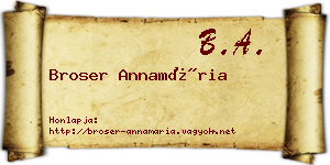 Broser Annamária névjegykártya